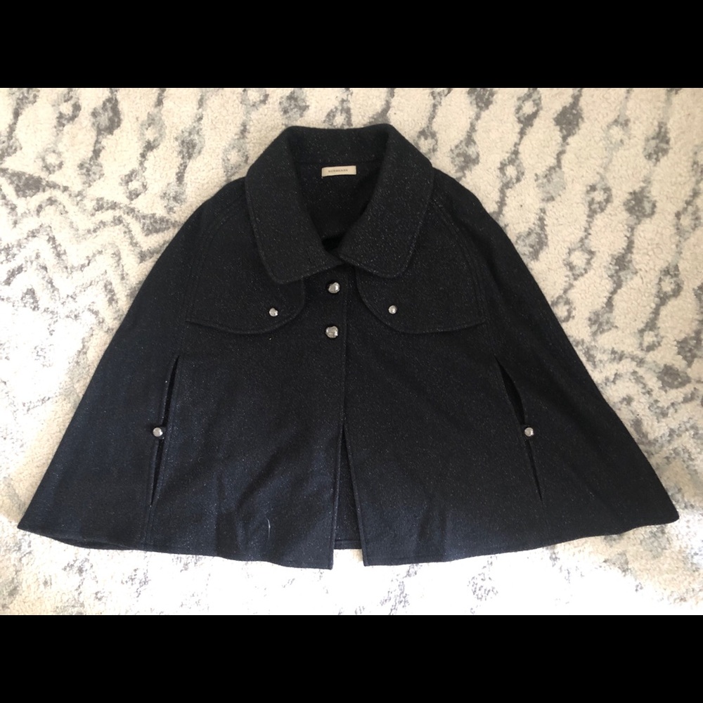 BURBERRY CAPE - metallic black
